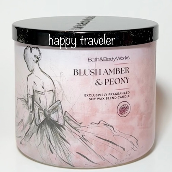 BLUSH AMBER PEONY 3 Wick Candle - Picture 1 of 3